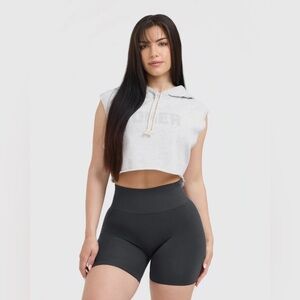 ONER ACTIVE RAW LOUNGE SLEEVELESS CROP HOODIE